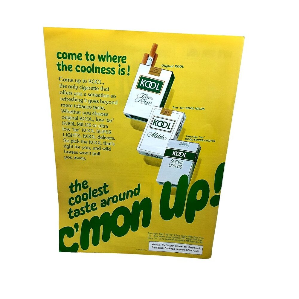 1981 Kool Cigarettes Coolest Taste Around Original Vintage print ad 80s